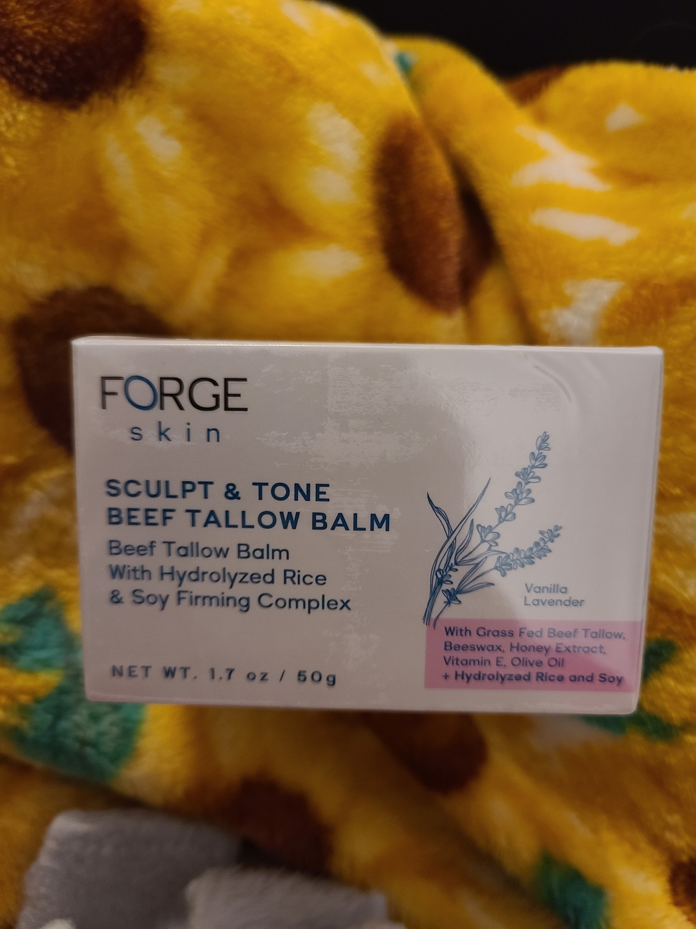 Forge Skin Sculpt & Tone Beef Tallow Balm in vanilla lavender scent.